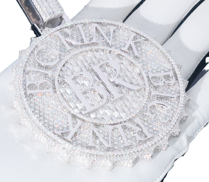 925 Sterling <b>Silver</b> Custom <b>Initial</b> Letter Round Pendant Iced Out CZ <b>Necklace</b> Personalized Hip Hop Jewelry - Product Image 5