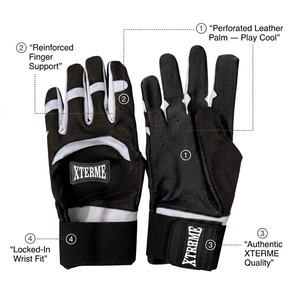 Gants de frappe en cuir avec paume renforcée, gants de frappe pour le baseball, gants de softball pour joueurs professionnels, articles de sport pour le baseball - Product Image 2