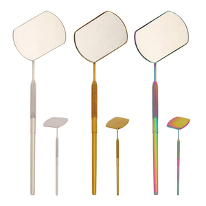 <b>Rectangle</b> OEM Stainless Steel <b>Wall</b> Mounted Gold-Plated Single-Sided Eyelash Extension <b>Mirror</b> Professional Lash Checking Beauty - Product Image 1