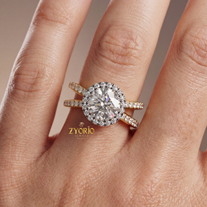 925 Silver Lab Grown Diamond VVS2 Clarity Brilliant Cut Halo Engagement <b>Ring</b> <b>Split</b> Shank Pave Set Bridal Wedding Party 1 CT - Product Image 3