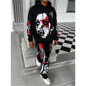 Conjunto de Sudadera con Capucha y Pantalones Deportivos de 2 Piezas para Hombre, con Estampado de Letras, Ropa Deportiva, Suministro del Fabricante - Product Image 1