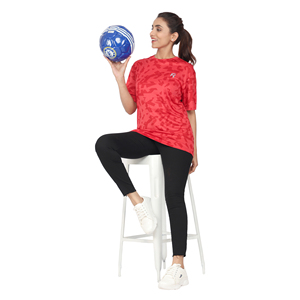 T-shirt de sport décontracté à manches courtes pour femme, haute performance, séchage rapide, imprimé, été, prix de gros du fournisseur indien - Product Image 1