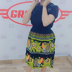 Mini-jupe hawaïenne décontractée pour femme, style Pohnpei, brodée, à imprimé floral tropical, à volants, avec nœud à nouer et fente, idéale pour la plage - Product Image 6