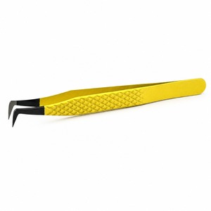 Precision Stainless Steel <b>Eyelash</b> Tweezers Curved Tips Smooth Surface For Lash Extension <b>Application</b> Beauty Tools - Product Image 3