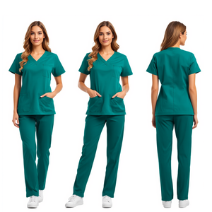 Uniforme Médico Color Verde Azulado para Mujer, Conjunto de Uniforme de Trabajo Cómodo para el Cuidado de la Salud - Product Image 2