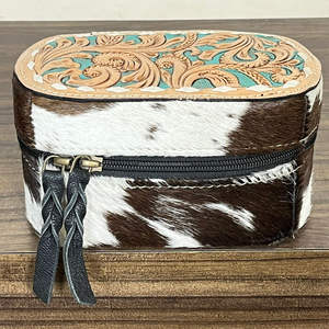 Boîte de rangement pour bijoux en cuir de vachette de haute qualité, luxueuse et artisanale, élégante et personnalisée, pour boucles d'oreilles, colliers et bagues, pour filles - Product Image 4