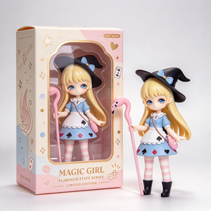 ฟิกเกอร์สาวน้อยเวทมนตร์แบบกำหนดเอง ทำจาก PVC พร้อมหมวกและไม้กายสิทธิ์ ของสะสมอนิเมะสำหรับตั้งโชว์บนโต๊ะ โรงงานรับผลิตแบบ OEM ODM - Product Image 6