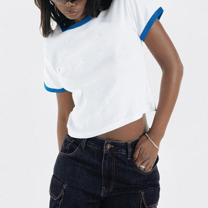 <b>Top</b> Quality Casual Wear Women's T-Shirts Latest Designs Lightweight Women's <b>Cropped</b> T-Shirts for Sale Wholesale High Quality - Product Image 6