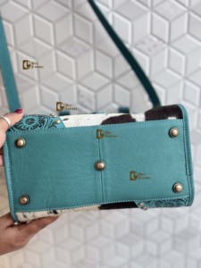 Bolso de Hombro de Cuero de Alta Calidad, Nuevo, Tallado a Mano, Estilo Bohemio, con Pelo de Vaca, Hecho a Mano, Elegante - Product Image 4