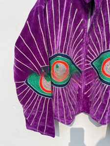 Handmade Purple <b>Velvet</b> <b>Jacket</b> for Women Luxury Boho Winter Coat Festive Party Wear Indian Handcrafted Embroidered <b>Velvet</b> Blazer - Product Image 4