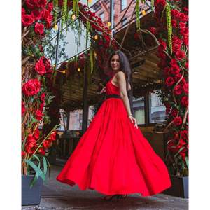 Vestido de Algodón Elio XS, Transpirable, Estilo Simple, Color Rojo, Cintura Natural, Silueta en A, Tirantes Finos, para Fiesta - Product Image 2