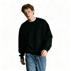 Sweat-shirt en coton biologique 100% pour homme, imprimé avec un logo personnalisé, coupe classique, doublé, couleur unie, décontracté, hiver - Product Image 5