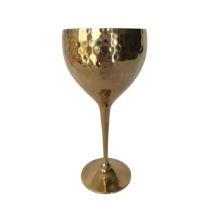 Gobelet à vin moderne en métal, en acier inoxydable, réutilisable, avec pied, verre à vin de qualité supérieure pour la maison, le bar, les fêtes - Product Image 3