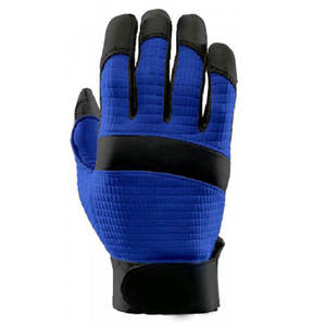 Guantes de Bateo Ambidiestros de Cuero Azul Duradero, Acolchados, con Cierre de Velcro, Tejido de Punto, Unisex, para Adultos, Entrenamiento - Product Image 1