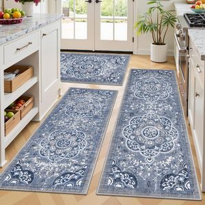 Set di 3 Tappeti da Cucina Boho Floreali, Antiscivolo e Lavabili, Stile Rustico - Product Image 2