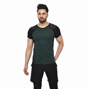 Men's <b>Raglan</b> Sleeve T-Shirt Solid Color O-Neck Quick Dry Slim Fit Sporty Style Knitted Polyester Short Sleeve Workout <b>Top</b> - Product Image 1
