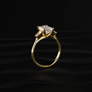 Anillo Solitario de Diamante Corte Esmeralda Cultivado en Laboratorio de 14K, Diseño Audaz para Mujer, Claridad VVS-VS, Certificado IGI, Chapado en Oro, Lujoso - Product Image 5