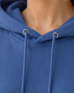 เสื้อฮู้ดโอเวอร์ไซส์สีน้ำเงินสำหรับผู้หญิง พิมพ์ลายดอกไม้ ผ้าฝ้ายฟลีซ แขนยาว สไตล์ลำลอง สตรีทแวร์ เสื้อฮู้ดแฟชั่น - Product Image 5