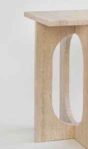 Mesa Auxiliar Minimalista de Piedra Travertino, Taburete Decorativo Escultural, Mesa de Centro Moderna, Decoración Elegante para el Hogar - Product Image 5