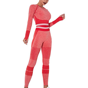 Conjunto Deportivo para Mujer, Top Corto Elástico y Pantalones Cortos de Ciclismo de Cintura Alta, Ropa Deportiva Informal - Product Image 3