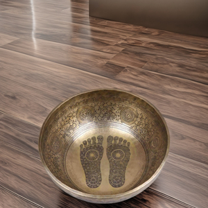 Quà tặng & đồ thủ công bát hát Tây Tạng, âm thanh chữa lành, bát hát thiền Phật lớn, thiền yoga, bát kim loại chạm khắc - Product Image 2