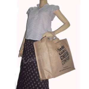 FPRINTED JUTE SHOPPING <b>BAG</b> Eco Friendly Reusable Grocery Tote <b>Bag</b> Durable Natural Burlap Carry <b>Bag</b> Printed Multipurpose Market - Product Image 2