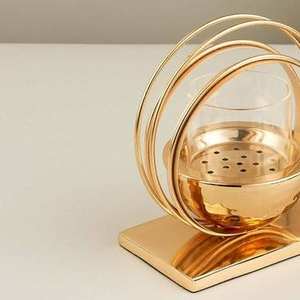 Quemador de Incienso Bakhoor con Marco de Metal y Cuenco de Vidrio, Quemador de Oud, Aromaterapia, Decoración para el Hogar, Exportación - Product Image 5