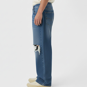 Nuevos Jeans Rectos Personalizados de Estilo Hip Hop Vintage para Hombre, Vaqueros Desgastados y Ajustados de Alta Calidad, Elásticos, Lavados para Invierno - Product Image 5