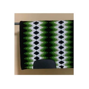Manta de Montar Western Negra, Verde y Blanca con Patrón Navajo, Tejida a Mano, Contorneada, para Equitación, Accesorios Western - Product Image 2