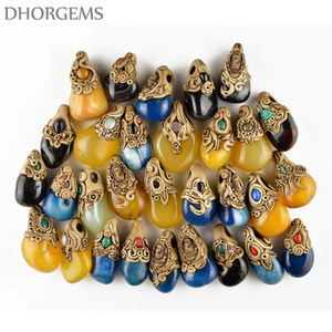 Collar con Colgante de Arcilla Polimérica Natural, Piedras Preciosas Mixtas con Patrón de Mapa, Dijes de Cerámica, Joyería - Product Image 6