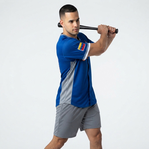 Camiseta Personalizada del Equipo Nacional de Béisbol de Venezuela para el Clásico Mundial de Béisbol 2026, Transpirable, 100% Poliéster Malla, Antibacteriana - Product Image 5