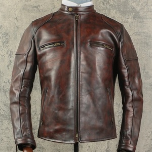 Men's Vintage Distressed Genuine Cowhide Leather Motorcycle Biker <b>Jacket</b> Custom Logo Streetwear Cafe <b>Racer</b> Retro Winter <b>Jacket</b> - Product Image 1