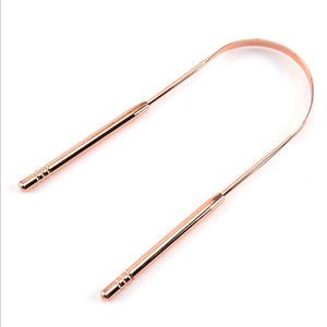 Nouveau gratte-langue en acier inoxydable et cuivre antidérapant NRZA INTERNATIONAL NI TS4532 couleur or rose pour l'hygiène buccale des adultes - Product Image 4