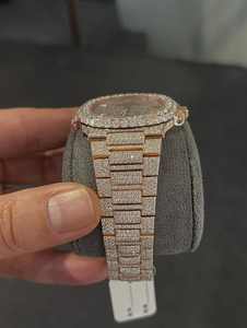 Montre mécanique de luxe pour homme, style européen et américain, entièrement sertie de diamants Moissanite, bracelet en acier, fonction répétiteur, modèle très vendu, directement de l'usine - Product Image 3