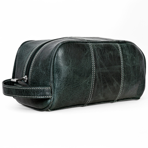 Sac de voyage de grande capacité en cuir véritable unisexe avec logo personnalisé, fermeture éclair, poignée souple, durable, tendance, imperméable, pour maquillage et toilette - Product Image 1