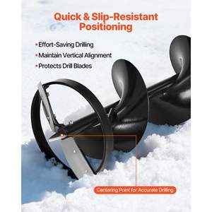 Foret à glace en acier haute résistance de 32 pouces, résistant aux intempéries, spirale, pointe centrale de remplacement, modèle électrique à essence pour la pêche - Product Image 4