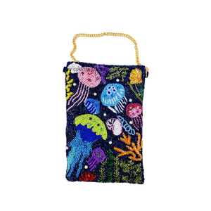 Sac bandoulière pour téléphone portable fait main, orné de perles, motif musulman, écologique, avec chaîne dorée, personnalisable, couverture intégrale, vente chaude - Product Image 5