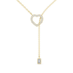 Pendentif de mariée en or jaune 14 carats avec diamant rond cultivé en laboratoire pour femmes |   Nouveau diamant cultivé - Product Image 1