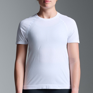 Camiseta Suave de Cuello Redondo para Mujer, Manga Corta, Corte Ajustado, Básica, Lisa, Informal y a la Moda - Product Image 6
