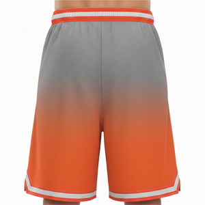 Pantalones Cortos de Baloncesto Sublimados Personalizados para Hombre, de Malla con Degradado Naranja y Gris, con Cordón Ajustable, Bolsillos y Logotipo Frontal - Product Image 5