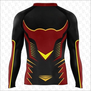 Camiseta de compresión antideslizante personalizada de primera calidad con tejido que absorbe la humedad para entrenamiento de MMA y BJJ AI-RG-26, precio al por mayor RTS - Product Image 2