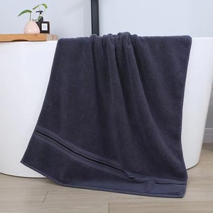Ensemble de serviettes en coton uni rectangulaires, teintes, pour usage domestique, douces pour la peau, en blanc, gris, bleu sarcelle - Product Image 4