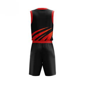 Maillot de basket-ball unisexe personnalisé, motif noir, 100% polyester, séchage rapide et respirant, ensembles imprimés pour adultes - Product Image 5