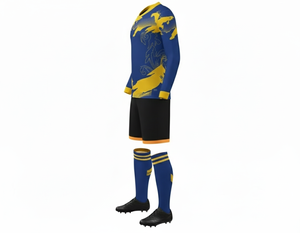Custom Sublimated Soccer Jersey Set for Men Yellow Moisture Wicking Polyester Short Sleeve <b>Athletic</b> Football Uniform - Product Image 3