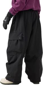 Pantalon de ski cargo noir pour femme, imperméable, avec cordon de serrage, isolation Primaloft, Gore-Tex, vêtements de neige pour l'extérieur - Product Image 5