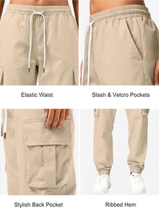 Pantalon cargo décontracté en toile pour homme SAJZA INTERNATIONAL, coupe ajustée |   Vêtements de randonnée écologiques multi-poches en Spandex/Coton - Product Image 5
