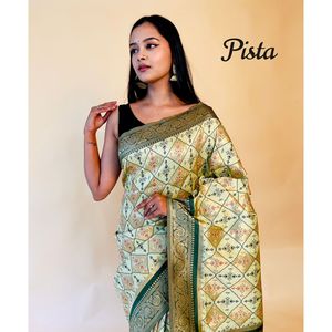Sari de soirée Rasbhari style Banarasi en tissage Patola - Product Image 6