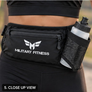 Sac banane de course avec porte-bouteille, ceinture de sport réglable, pochette pour fitness, jogging, cyclisme, randonnée, entraînement en extérieur, en nylon, style sportif - Product Image 5