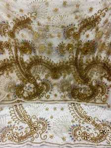 High Quality Elegant Beaded African George Wrapper Blouse Rhinestone Embroidery Eco-Friendly Silk Loose Solid Clothing - Product Image 5