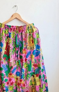 Jupe longue imprimée à la main de Jaipur pour femme, jupe bohème d'été - Product Image 3